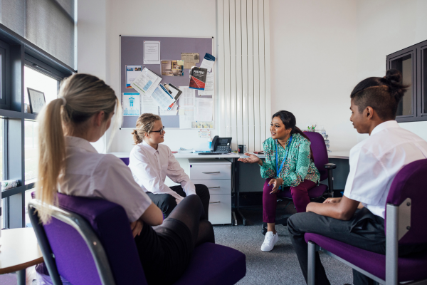 Teaching Assistant with a small group of learners